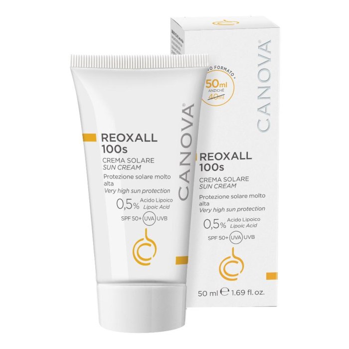 Reoxall 100S Crema Solare Viso Protezione Molto Alta 50 ml per Pelle Sensibile e Chiara Reoxall 100S Crema Solare Viso Protezione Molto Alta 50 ml per Pelle Sensibile e Chiara