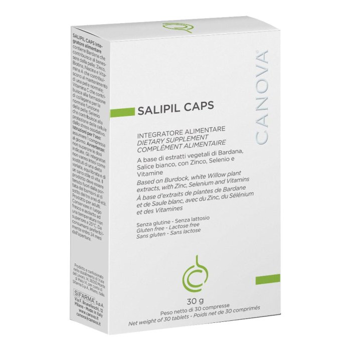 Salipil Caps Canova 30 Compresse Integratore con Acido Salicilico per Pelle Impura e Acne Salipil Caps Canova 30 Compresse Integratore con Acido Salicilico per Pelle Impura e Acne