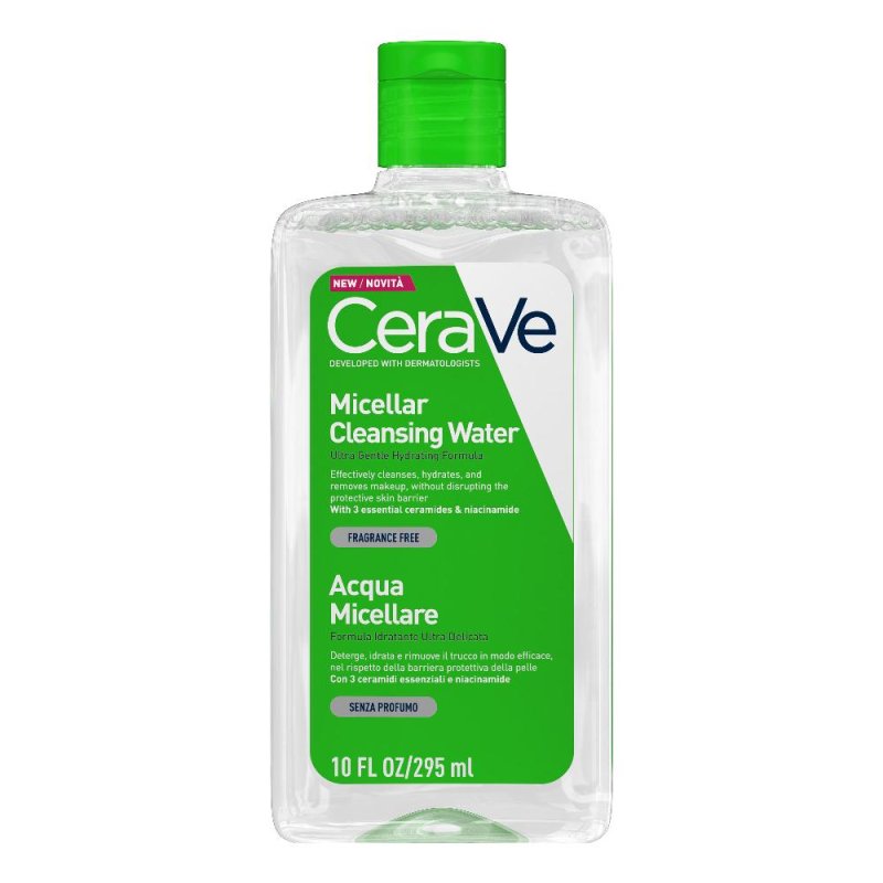 CeraVe Acqua Micellare con 3 Ceramidi Essenziali Idrata Strucca e Ripristina la Barriera Cutanea, 295 ml CeraVe Acqua Micellare con 3 Ceramidi Essenziali Idrata Strucca e Ripristina la Barriera Cutanea, 295 ml