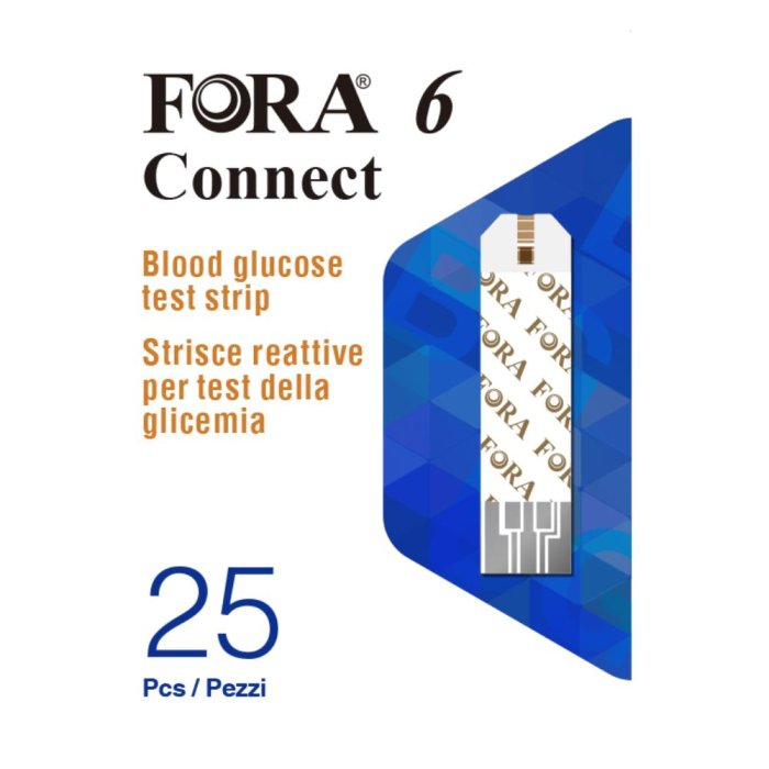 Fora 6 Strisce reattive misurazione Glicemia, 25 strisce