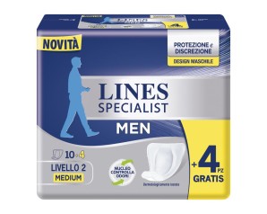Lines Specialist Men Assorbenti Maschili Livello 2 Medium 14 Pezzi