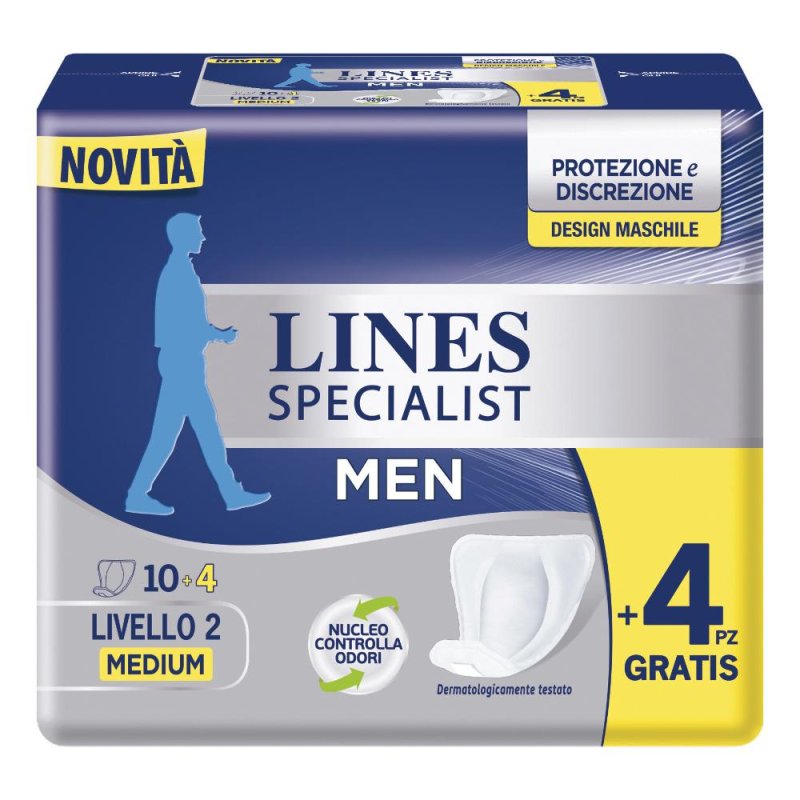 Lines Specialist Men Assorbenti Maschili Livello 2 Medium 14 Pezzi Lines Specialist Men Assorbenti Maschili Livello 2 Medium 14 Pezzi