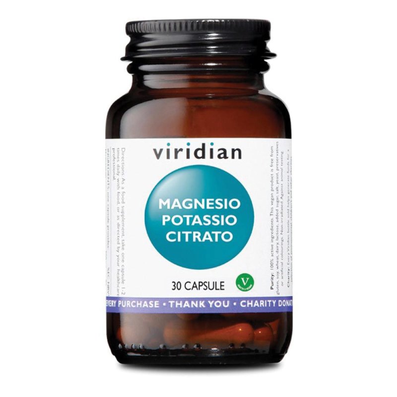 Viridian Magnesium Potassium Citrate Integratore Magnesio e Potassio 30 Capsule Viridian Magnesium Potassium Citrate Integratore Magnesio e Potassio 30 Capsule
