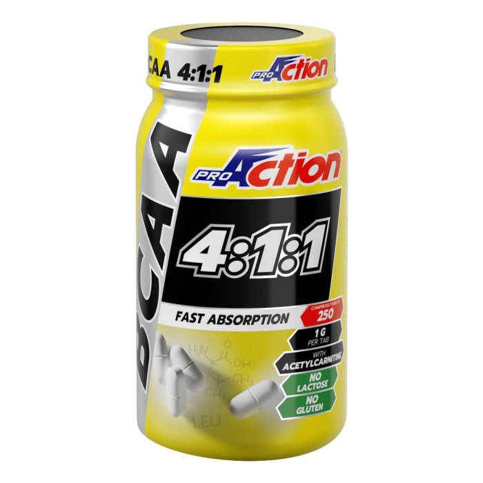 Proaction Integratore Aminoacidi a Catena Ramificata BCAA 250 Compresse per Sportivi
