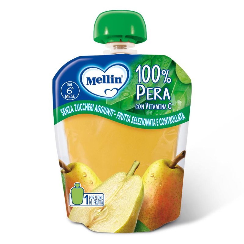 Mellin Pouch Pera 90 g Purea di Frutta per Neonati e Bambini Mellin Pouch Pera 90 g Purea di Frutta per Neonati e Bambini