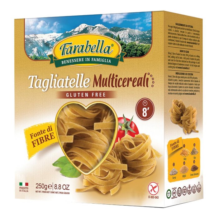 Bioalimenta Farabella Alimenti senza Glutine Tagliatelle 5 Cereali Pasta Secca 250 g Bioalimenta Farabella Alimenti senza Glutine Tagliatelle 5 Cereali Pasta Secca 250 g