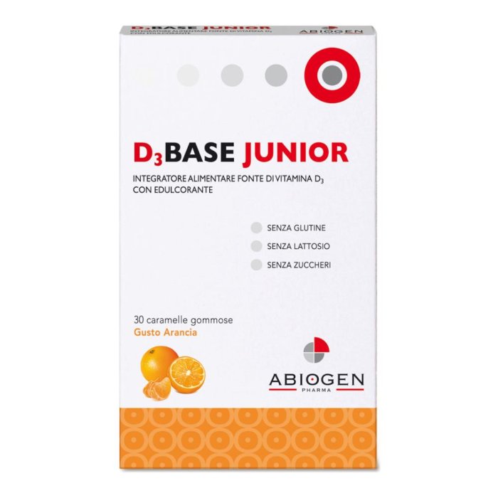 D3base Junior 30 Caramelle Gommose Arancia D3base Junior 30 Caramelle Gommose Arancia