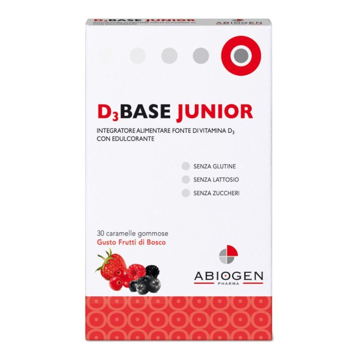 D3base Junior 30 Caramelle Gommose Frutti Di Bosco D3base Junior 30 Caramelle Gommose Frutti Di Bosco