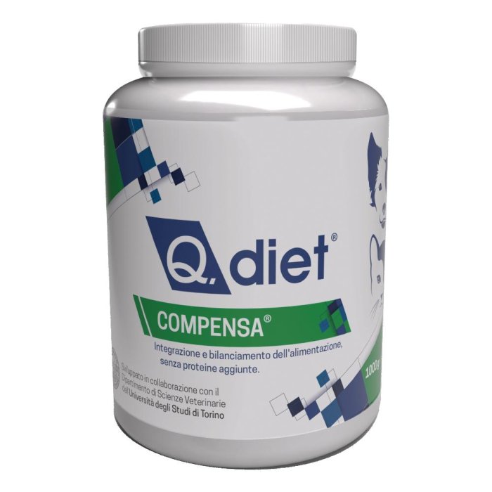 Q Diet Compensa Polvere Alimento Complementare Minerale Cani/Gatti 1000g Q Diet Compensa Polvere Alimento Complementare Minerale Cani/Gatti 1000g