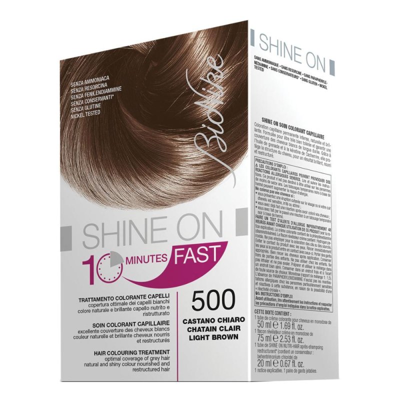 BioNike Colorazione Shine ON Fast Trattamento 10 Minuti 500 Castano Chiaro BioNike Colorazione Shine ON Fast Trattamento 10 Minuti 500 Castano Chiaro
