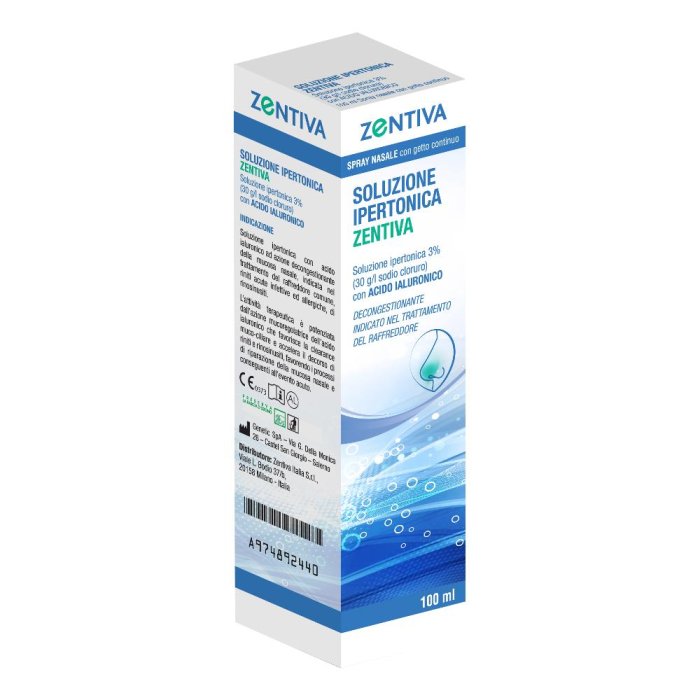 Soluzione Ipertonica Salina Zentiva 100 Millilitri, Soluzione Nasale Decongestionante per Igiene e Liberazione delle Vie Respiratorie Soluzione Ipertonica Salina Zentiva 100 Millilitri, Soluzione Nasale Decongestionante per Igiene e Liberazione delle Vie Respiratorie