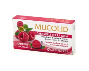 Mucolid Lumaca e Lampone 24 Caramelle per la Gola