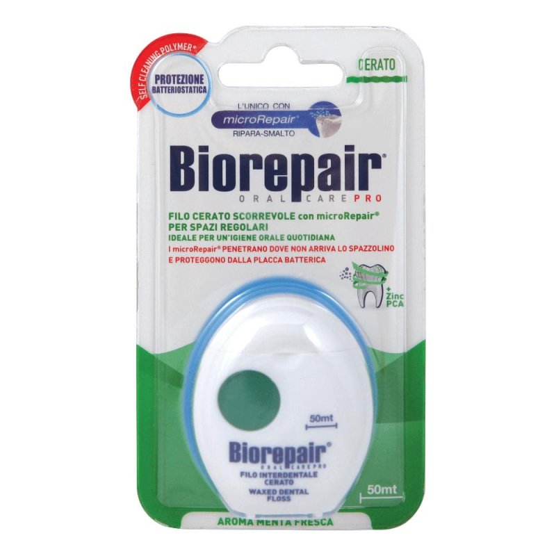 Biorepair Oral Care Pro Filo Cerato Scorrevole Aroma Menta Fresca 50 mt Biorepair Oral Care Pro Filo Cerato Scorrevole Aroma Menta Fresca 50 mt