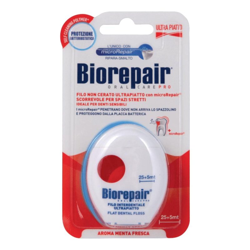 Biorepair Filo Interdentale Cerato Ultra Piatto Aroma Menta Fresca 25 + 5 m Biorepair Filo Interdentale Cerato Ultra Piatto Aroma Menta Fresca 25 + 5 m
