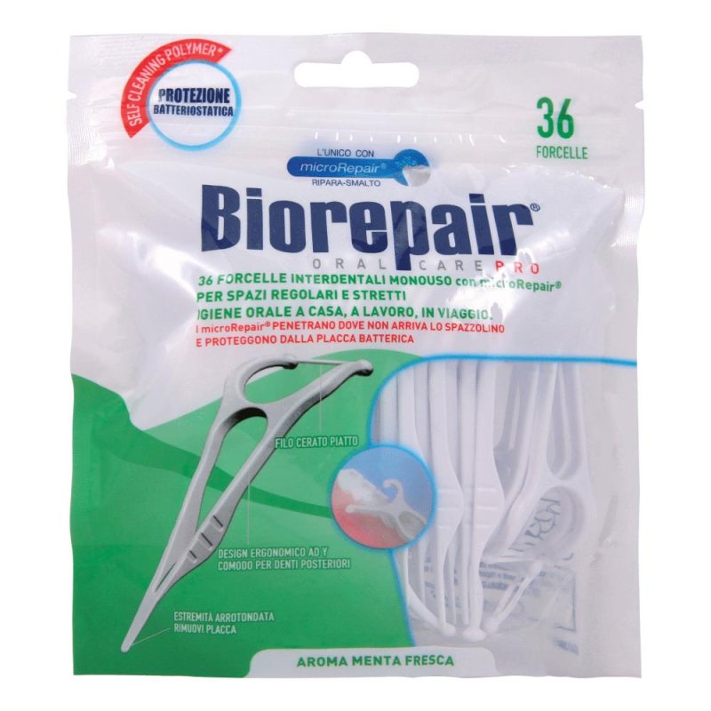Biorepair oral care antibatterico forcelle interdentali monouso 36 pezzi Biorepair oral care antibatterico forcelle interdentali monouso 36 pezzi