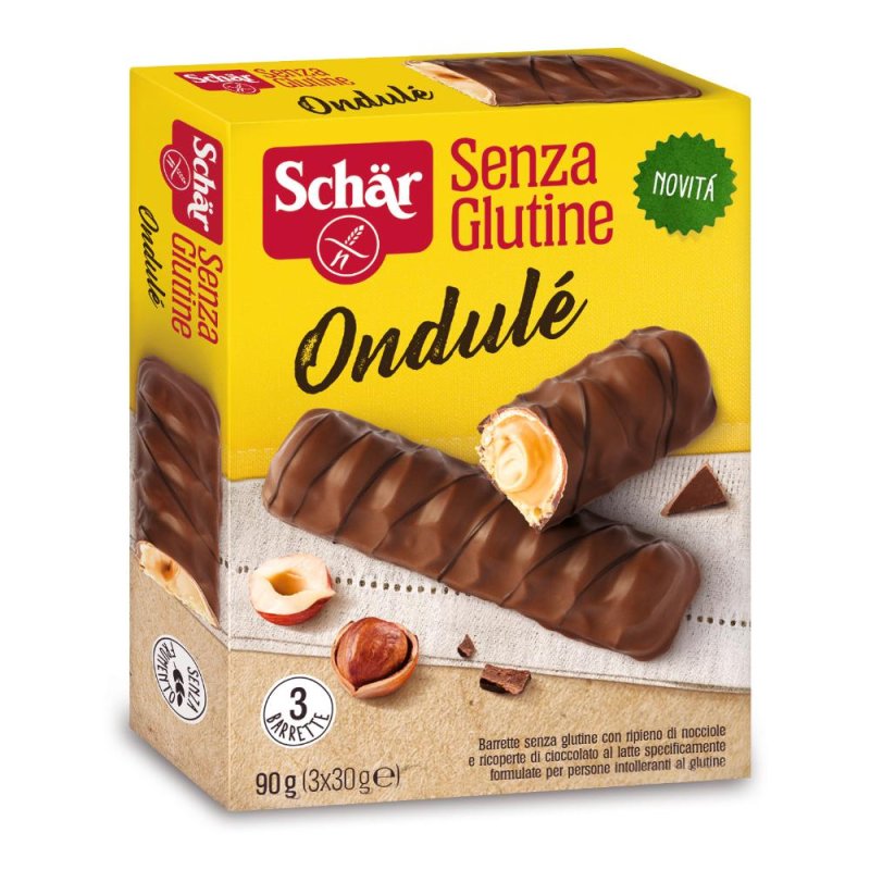 Schar Ondulé Barretta Senza Glutine Con Ripieno Di Nocciole 3x30 Grammi Schar Ondulé Barretta Senza Glutine Con Ripieno Di Nocciole 3x30 Grammi