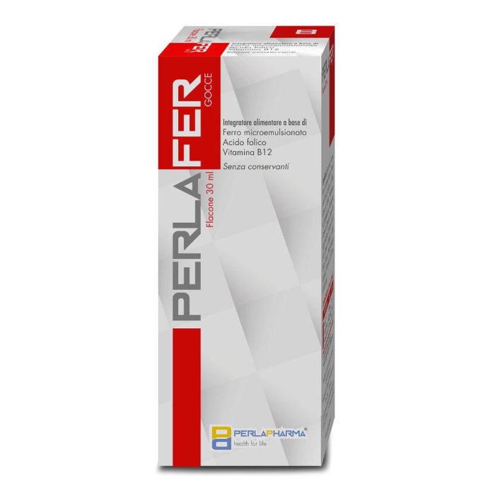 Perlafer Gocce 30 ml Integratore di Ferro con Vitamina C per Carenza di Ferro in Bambini e Adulti