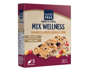 Nutrifree Alimenti senza Glutine Snack e Merende Barrette Cereal Mix Wellness 5 x 28 g