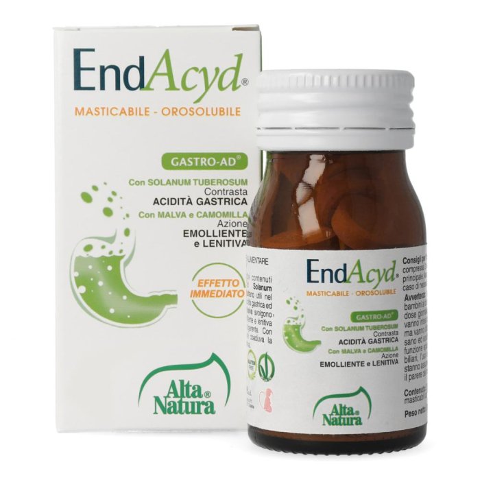 Alta Natura EndAcyd Integratore Alimentare Acidità Gastrica 20 compresse Alta Natura EndAcyd Integratore Alimentare Acidità Gastrica 20 compresse