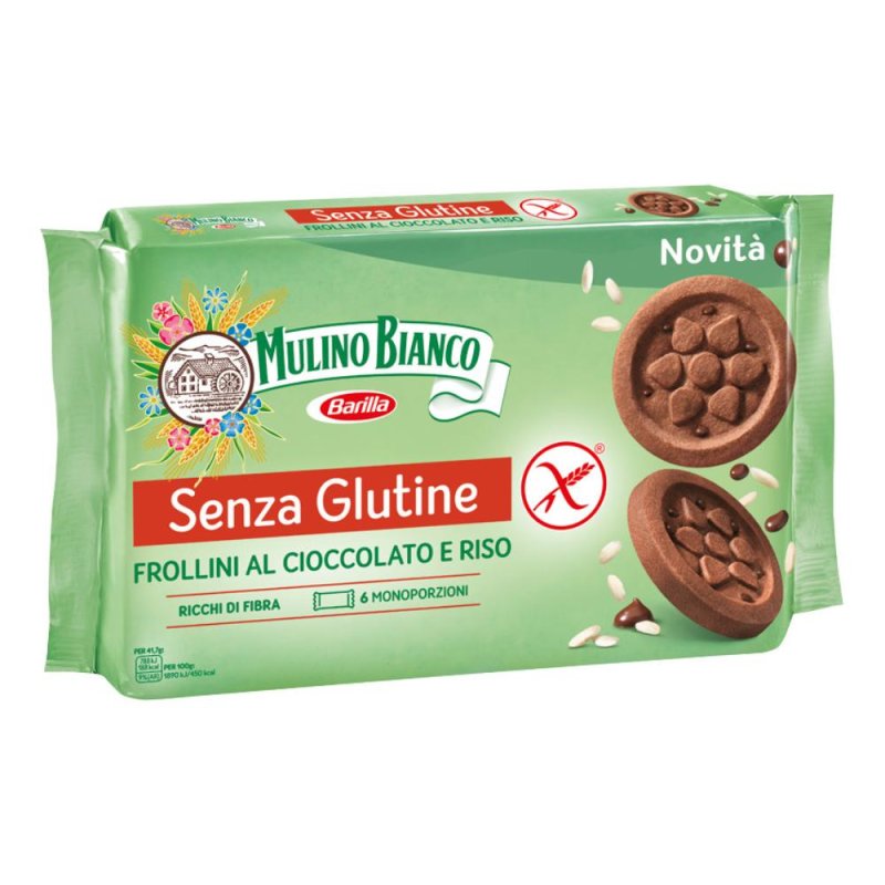 Mulino Bianco Alimenti senza Glutine Frollini al Cioccolato e Riso 250 g Mulino Bianco Alimenti senza Glutine Frollini al Cioccolato e Riso 250 g