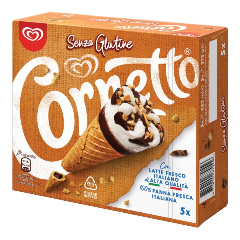 ALGIDA CORNETTO S/GLUT 5X75G ALGIDA CORNETTO S/GLUT 5X75G