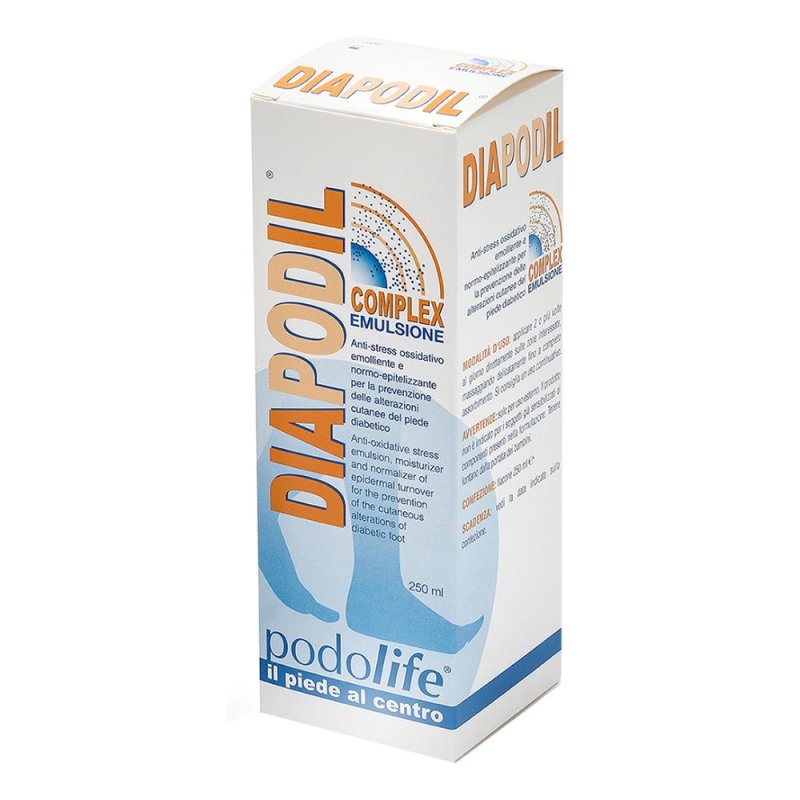 Diapodil Complex Emulsione emolliente per prevenzione piede diabetico 250 ml Diapodil Complex Emulsione emolliente per prevenzione piede diabetico 250 ml