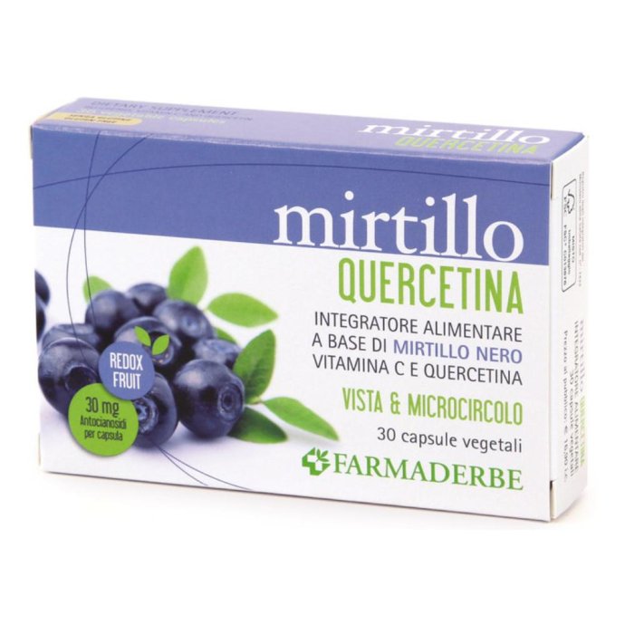 Farmaderbe Mirtillo Quercetina Integratore Alimentare 30 Capsule Farmaderbe Mirtillo Quercetina Integratore Alimentare 30 Capsule