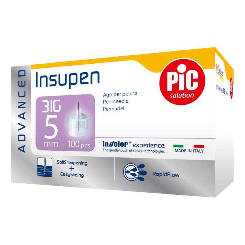 PikDare Pic Artsana Specialista delle Iniezioni Ago Insupen Advance Gauge 31G x 5 mm 100 pezzi