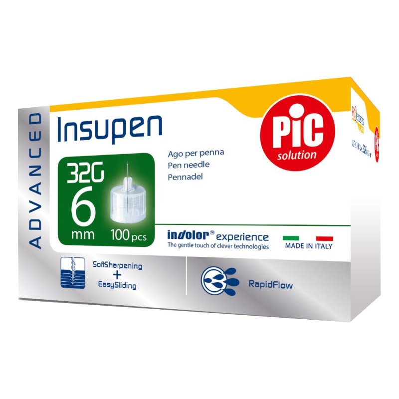 PikDare Pic Artsana Specialista delle Iniezioni Ago Insupen Advance Gauge 32G x 6 mm 100 pezzi PikDare Pic Artsana Specialista delle Iniezioni Ago Insupen Advance Gauge 32G x 6 mm 100 pezzi