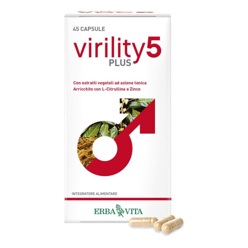 Erba Vita Linea Benessere Uomo Virility 5 Plus Integratore Alimentare 45 Capsule Erba Vita Linea Benessere Uomo Virility 5 Plus Integratore Alimentare 45 Capsule
