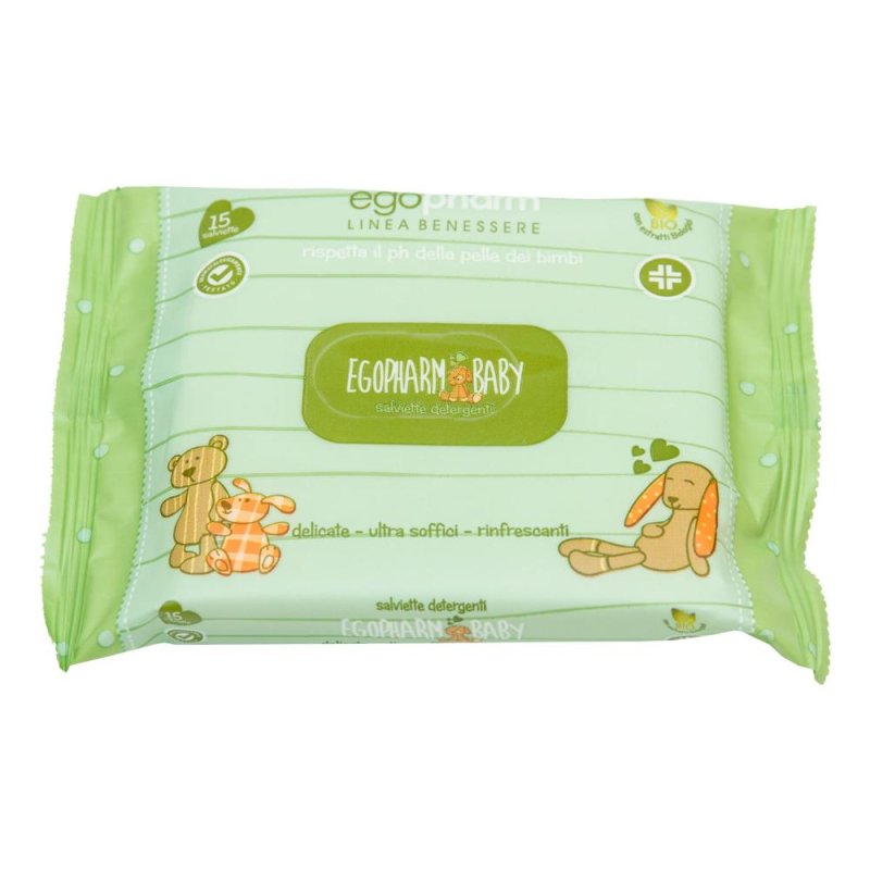 Egopharm Italia Cosmetici Dermatologici Baby Salviette Detergenti Imbevute Pocket 15 pezzi Egopharm Italia Cosmetici Dermatologici Baby Salviette Detergenti Imbevute Pocket 15 pezzi