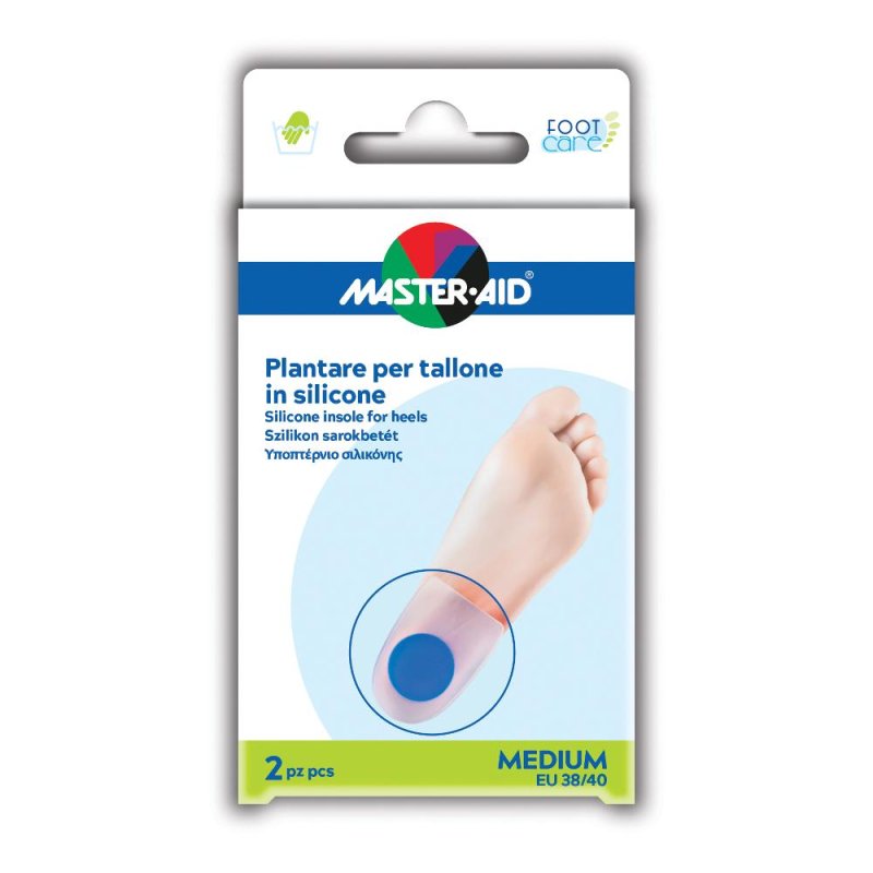 Master-Aid Foot Care - Plantare per Tallone in Silicone Taglia m 2plantari Master-Aid Foot Care - Plantare per Tallone in Silicone Taglia m 2plantari