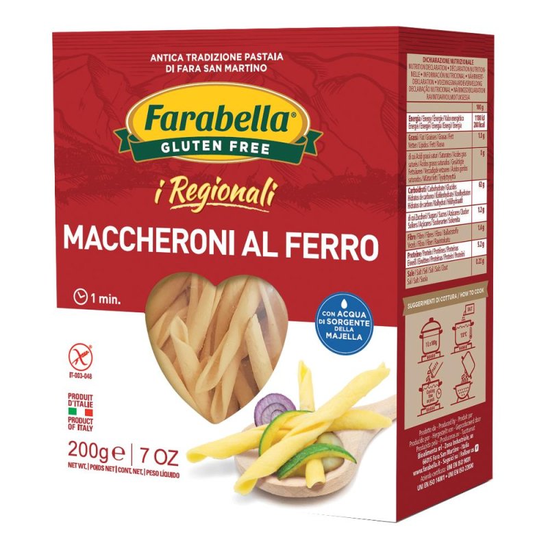 Farabella Maccheroni al Ferro Senza Glutine 200g Farabella Maccheroni al Ferro Senza Glutine 200g