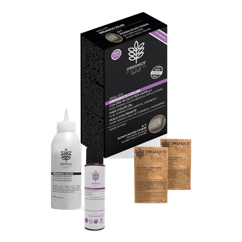 Organics Color - Tinta Colore per Capelli in Olio 6/1 Biondo Scuro Cenere