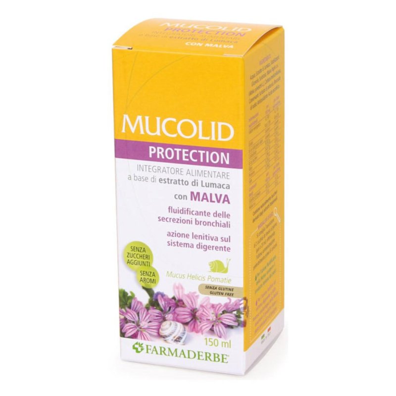 Farmaderbe Mucolid Protection Integratore Fluidificante Lenitivo 150 ml Farmaderbe Mucolid Protection Integratore Fluidificante Lenitivo 150 ml