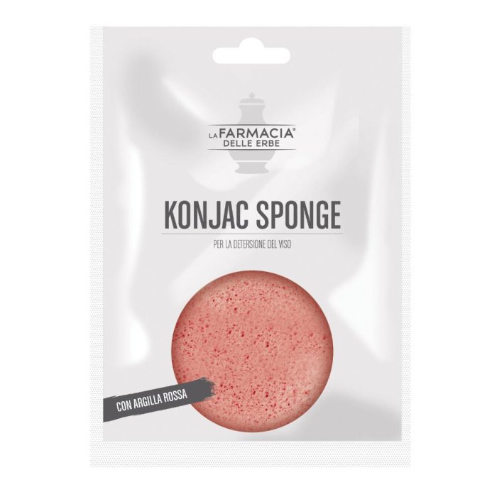 Farmacia delle Erbe Konjac Sponge con Argilla Rossa Spugna Detergente 1 Pezzo Farmacia delle Erbe Konjac Sponge con Argilla Rossa Spugna Detergente 1 Pezzo