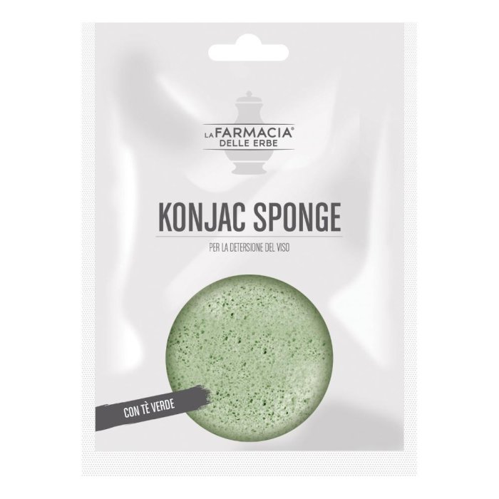 Farmacia delle Erbe Konjac Sponge con Tè Verde Spugna Detergente 1 Pezzo Farmacia delle Erbe Konjac Sponge con Tè Verde Spugna Detergente 1 Pezzo