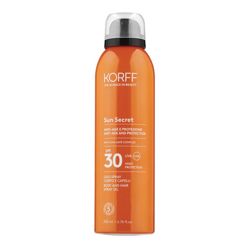 Korff Sun olio spray corpo/capelli SPF 30 - olio solare spray protettivo
