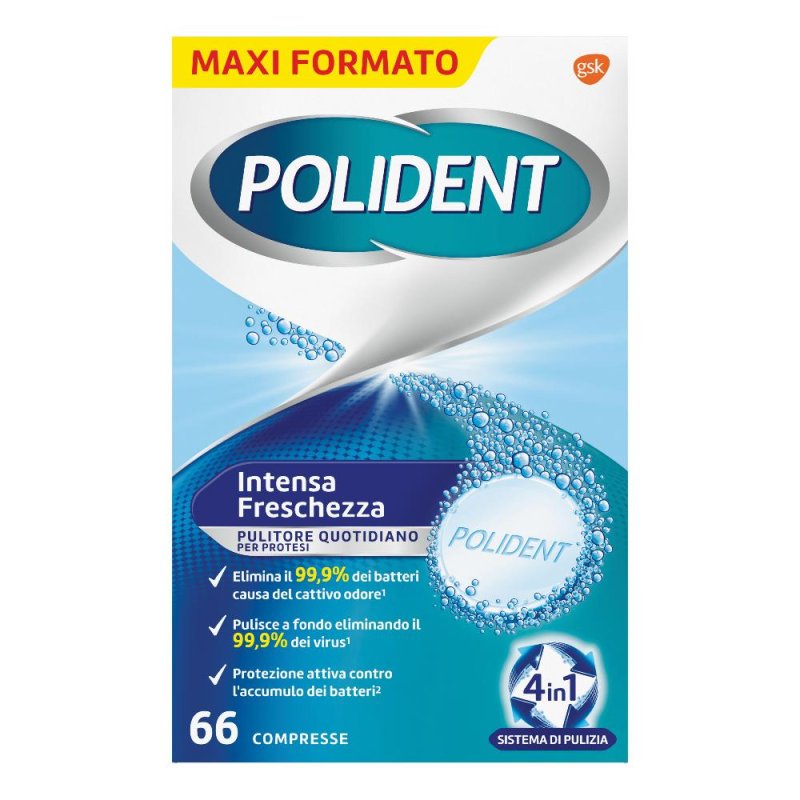 Polident Azione Totale 66 Compresse Pulitore Per Protesi Quotidiano Polident Azione Totale 66 Compresse Pulitore Per Protesi Quotidiano