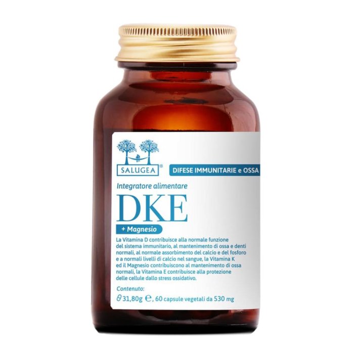 Salugea DKE + Magnesio Integratore Difese Immunitarie e Ossa, 60 Capsule
