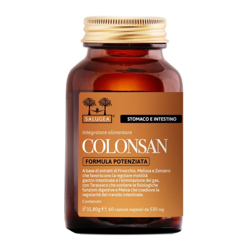 Salugea Colonsan Colonsan Formula Potenziata Integratore Eliminazione dei Gas e Digestione 60 Capsule Vegetali Salugea Colonsan Colonsan Formula Potenziata Integratore Eliminazione dei Gas e Digestione 60 Capsule Vegetali