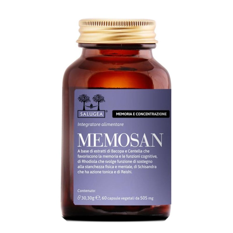 Salugea Memosan integratore memoria e funzioni cognitive 60 capsule vegetali Salugea Memosan integratore memoria e funzioni cognitive 60 capsule vegetali