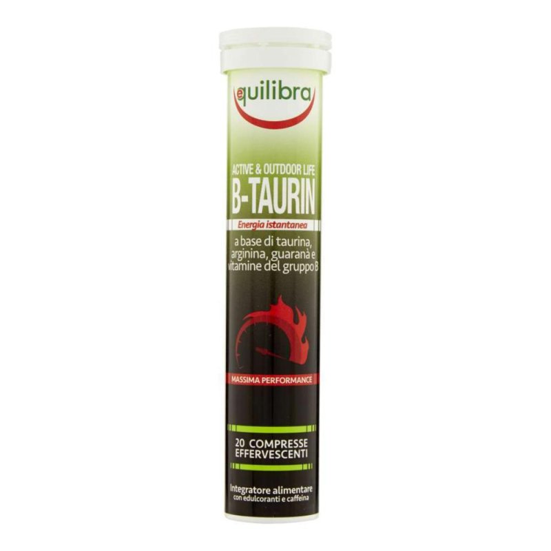 Equilibra B Taurin Integratore Alimentare con Taurin e Vitamine del Gruppo B 20 Compresse Effervescenti