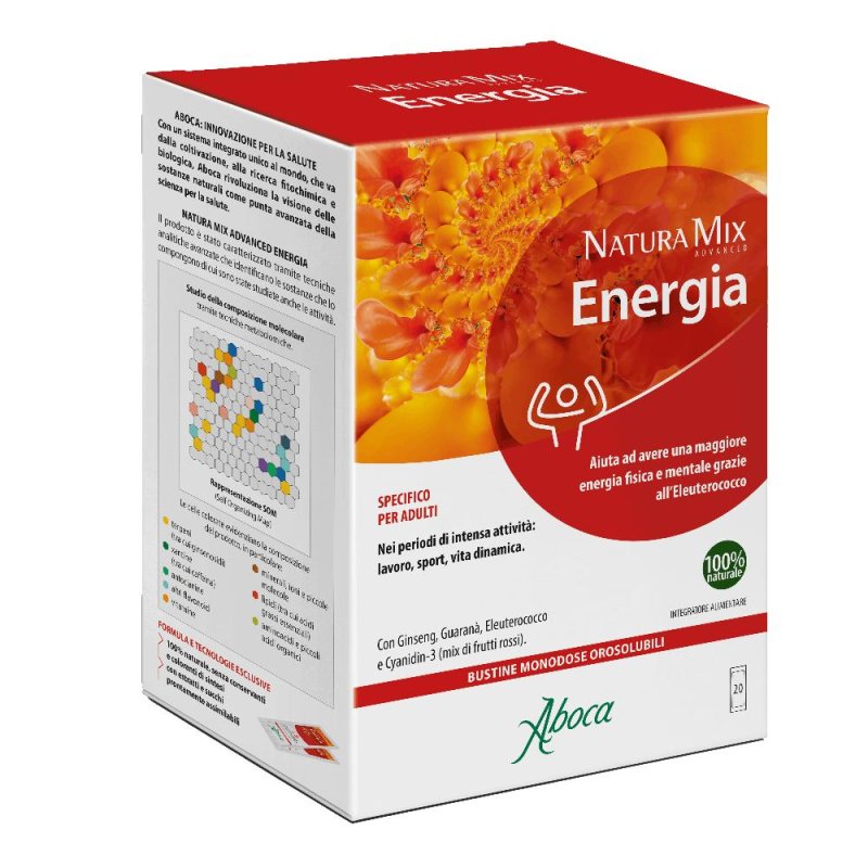 Aboca Societa' Agricola Natura Mix Advanced Energia 20 Bustine Aboca Societa' Agricola Natura Mix Advanced Energia 20 Bustine