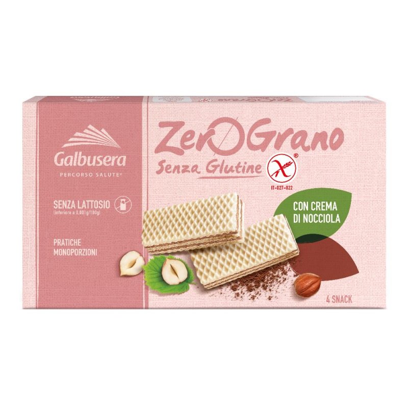 Galbusera Percorso Salute Alimenti senza Glutine Zerograno Wafer con Crema di Nocciole 180 g Galbusera Percorso Salute Alimenti senza Glutine Zerograno Wafer con Crema di Nocciole 180 g