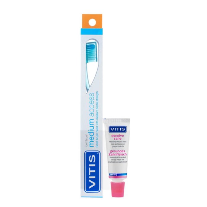 Dentaid Vitis Spazzolino Medium Access + Vitis Dentrifricio Gingival 15 Ml Dentaid Vitis Spazzolino Medium Access + Vitis Dentrifricio Gingival 15 Ml