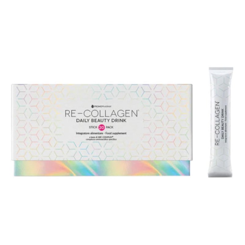 RE-COLLAGEN Beauty Stick al Collagen Liquido 12 ml &ndash; Confezione da 60 Stick Monodose per la Bellezza di Pelle, Capelli e Unghie