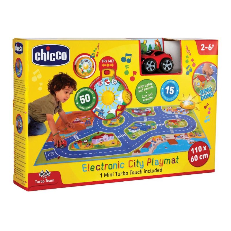 Chicco Tappeto Elettronico della Città Chicco con Mini Turbo Touch, 50 Suoni e Luce, Gioco Educativo per Bambini Chicco Tappeto Elettronico della Città Chicco con Mini Turbo Touch, 50 Suoni e Luce, Gioco Educativo per Bambini