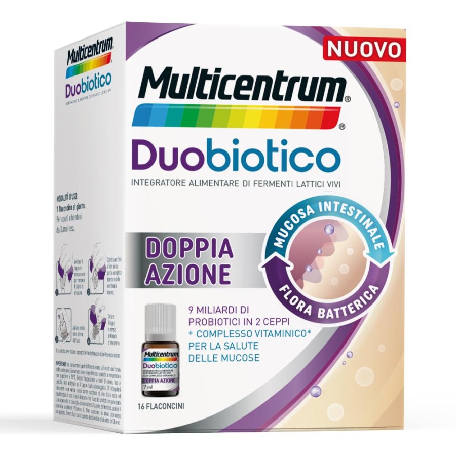 Multicentrum Duobiotico Integratore Alimentare 16 Flaconcini 