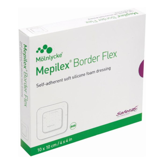 Medicazione In Schiuma Di Poliuretano Mepilex Border Flex 10x10 Cm 5 Pezzi Medicazione In Schiuma Di Poliuretano Mepilex Border Flex 10x10 Cm 5 Pezzi